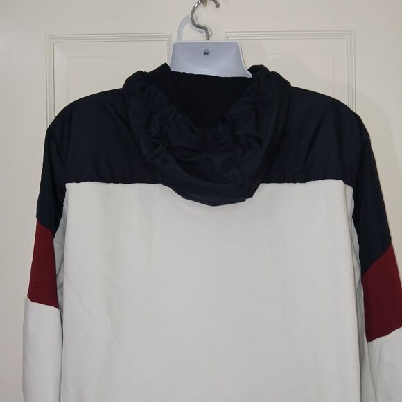 Tommy Hilfiger Hoodie Men's XL Color Block Navy Red White Pullover Sweatshirt - Picture 10 of 16